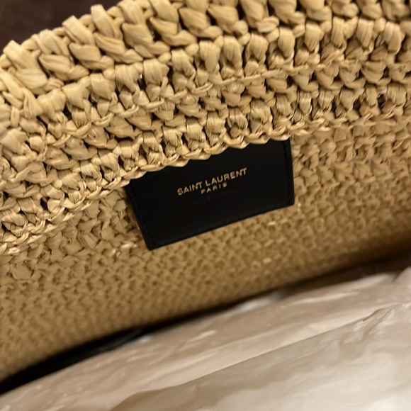 Saint Laurent Rive Gauche Raffia Tote, NWT - Picture 5 of 7